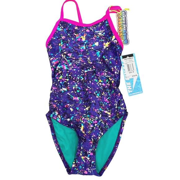 The Finals Funkies Rainbow Foil Purple One Piece Swimsuit - Size 26 - $40 - Picture 1 of 7